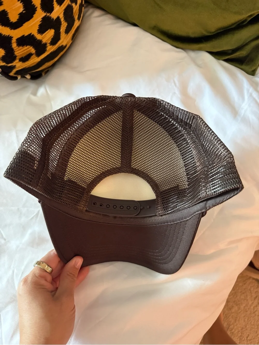 Brown and Cream 'EASY’ Tiger Trucker Hat